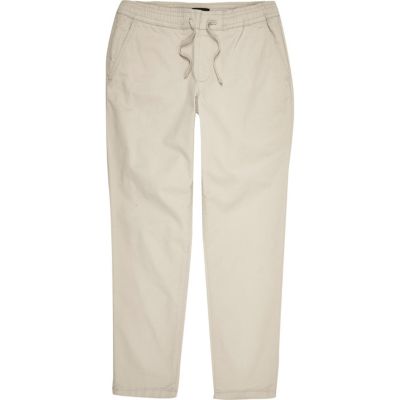 Stone tapered chino trousers